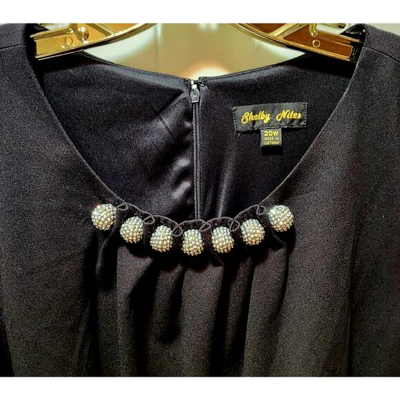 Shelby Nites Embellished Sleeveless Black Shift Dress Business Summer Size 20W - Picture 2 of 6